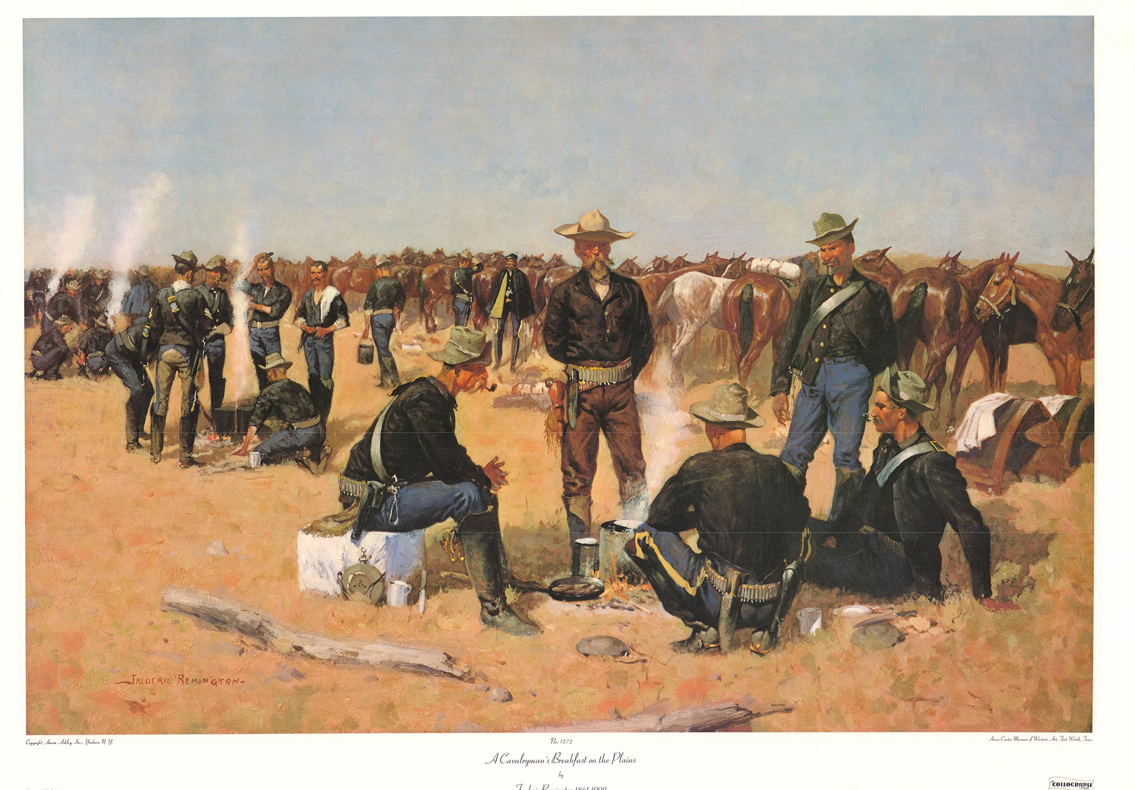 A Calvaryman's Breakfast on the Plains by Frederic Remington - 23 X 33 Inches (Art Print)