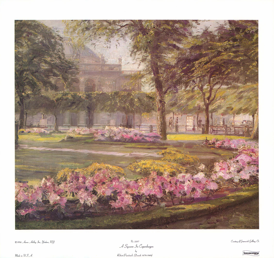A Square in Copenhagen by Robert Panitszch - 15 X 16 Inches (Art Print)