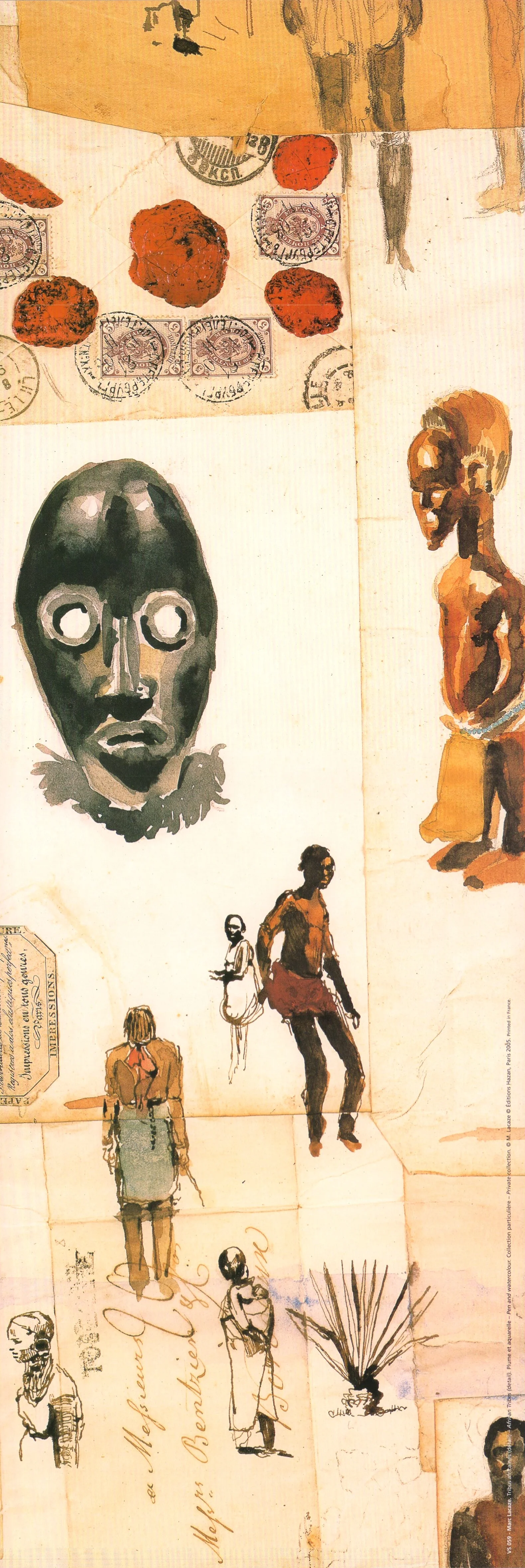 African Tribes (detail) by Marc Lacaze - 8 X 24 Inches (Art Print)