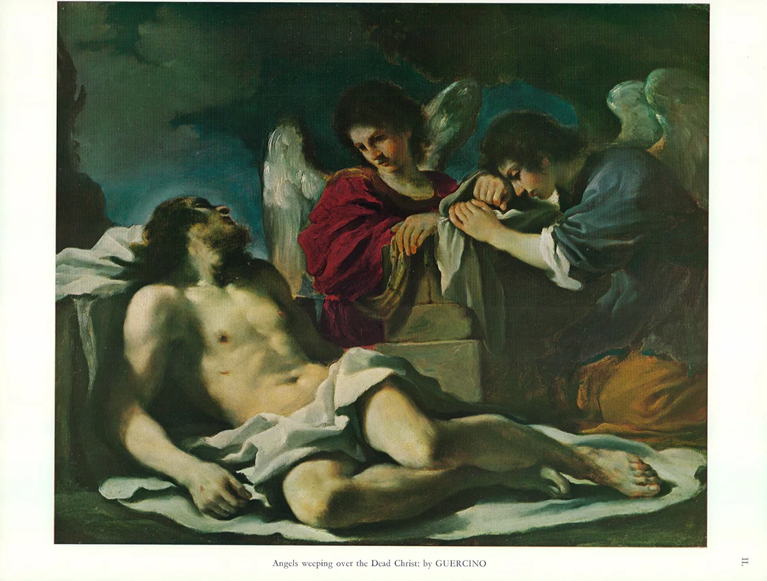 Angels Weeping over the Dead Christ by Guercino - 12 X 16 Inches (Art Print)