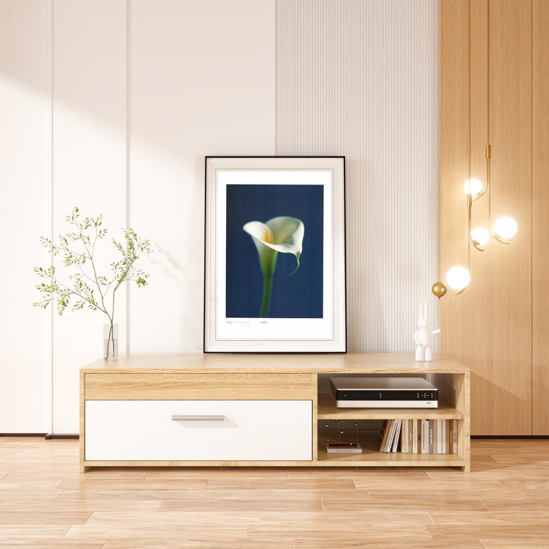 Arum Lily White on Blue Background by Alex Sedgwick - 24 X 32 Inches (Art Print) - Image 2