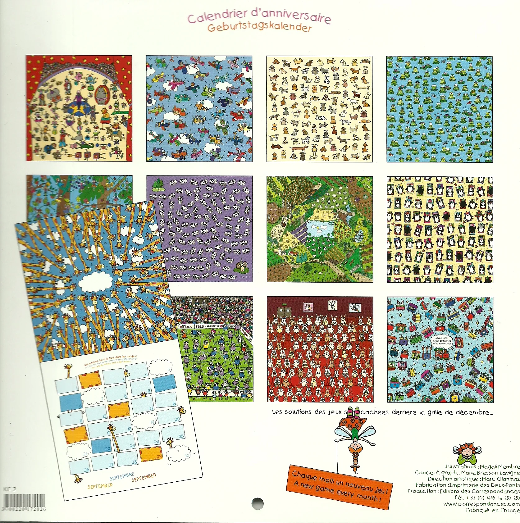 Birthday Calendar by Magali Membré - 9 X 9 Inches. - Image 3