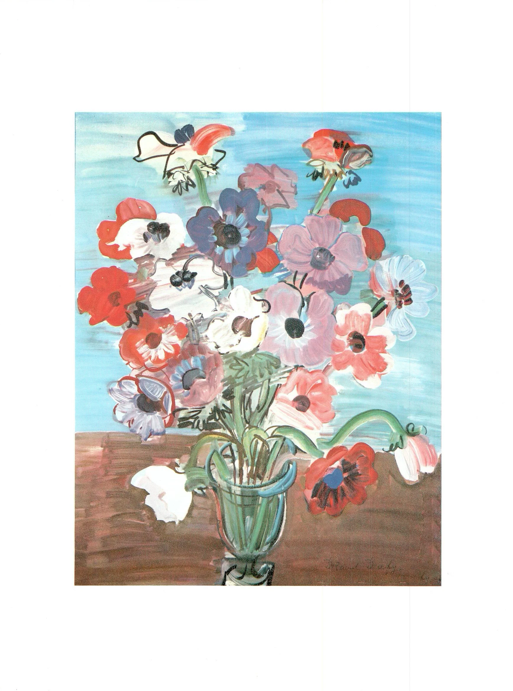 Buch of Anemones by Raoul Dufy - 12 X 16 Inches (Art Print)