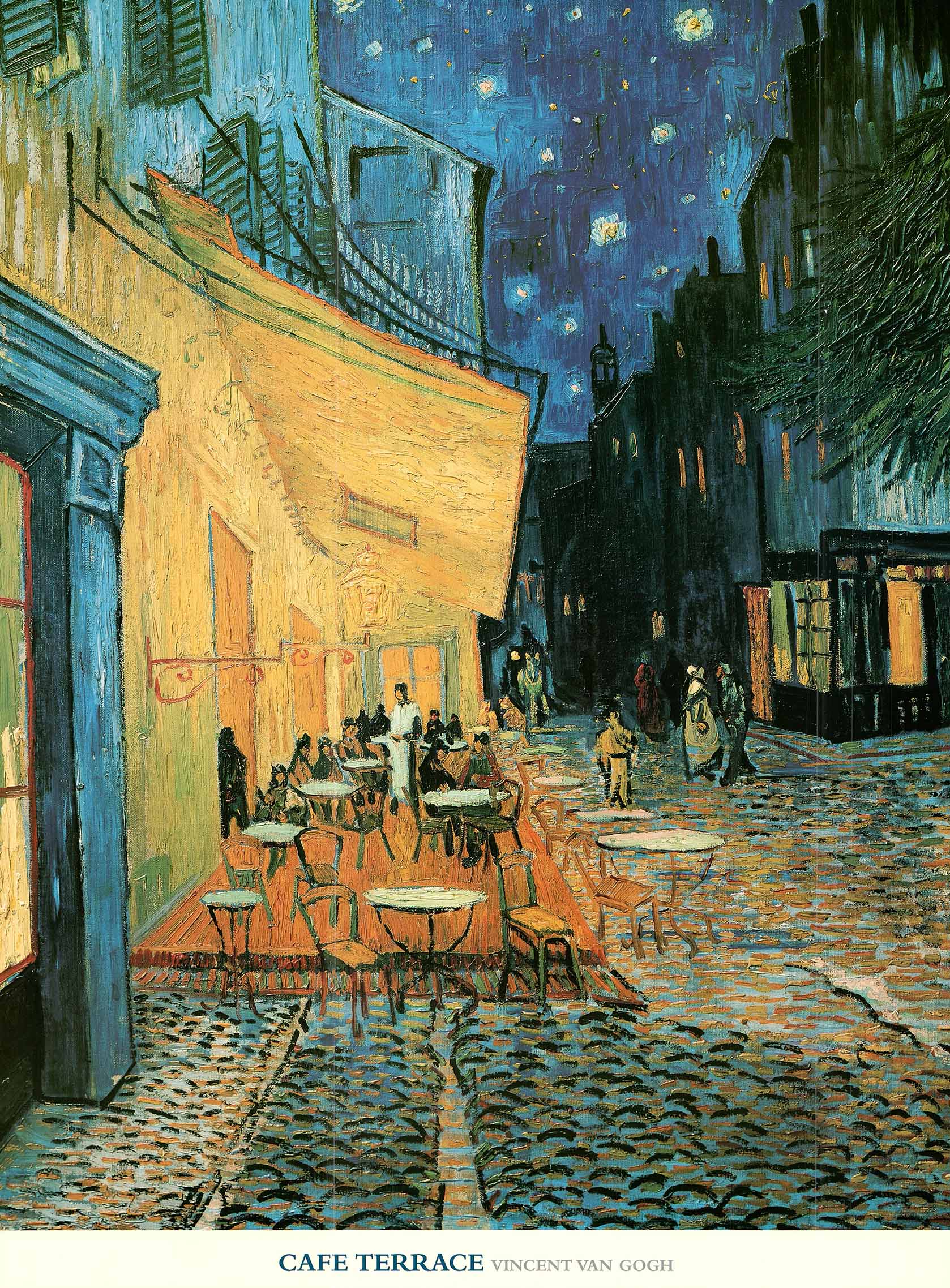 Cafe Terrace at Night, 1888 by Vincent Van Gogh - 24 X 32 Inches (Offset Lithograph)