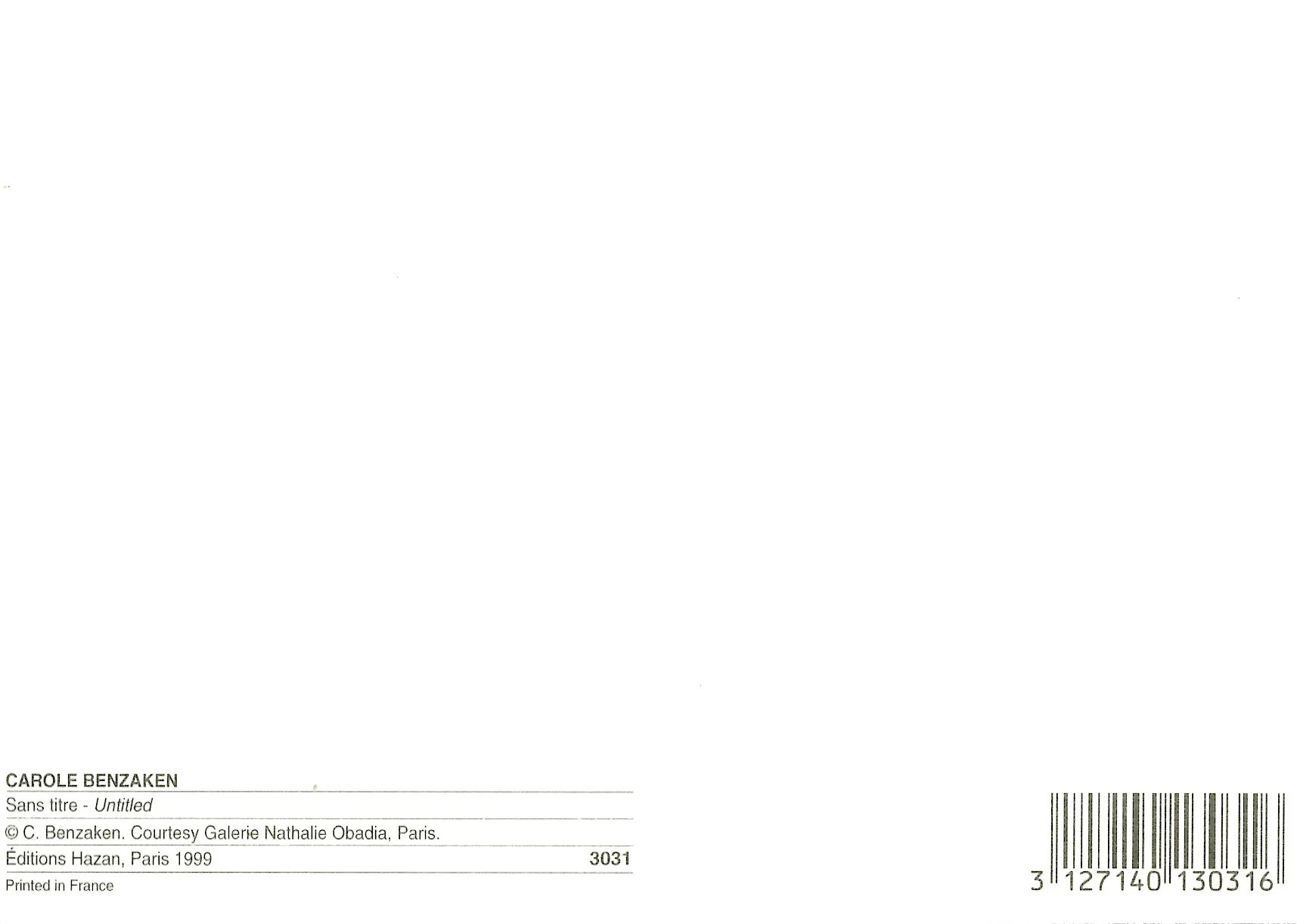 Carole Benzaken - 4 X 6 Inches (10 Postcards) - Image 2