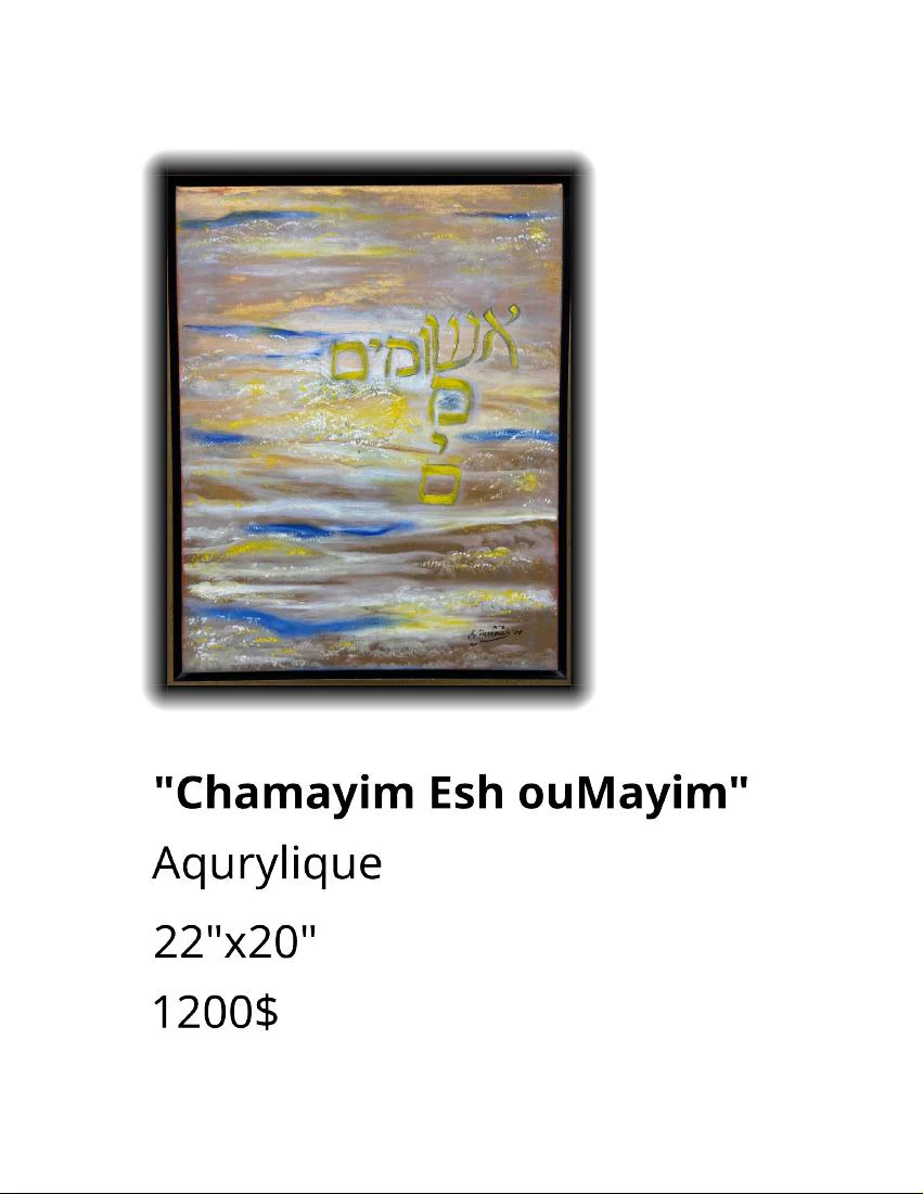 Chamayim Esh ouMayim by Michel Harrouch - 24 X 36 Inches (Giclee on Canvas) - Image 3