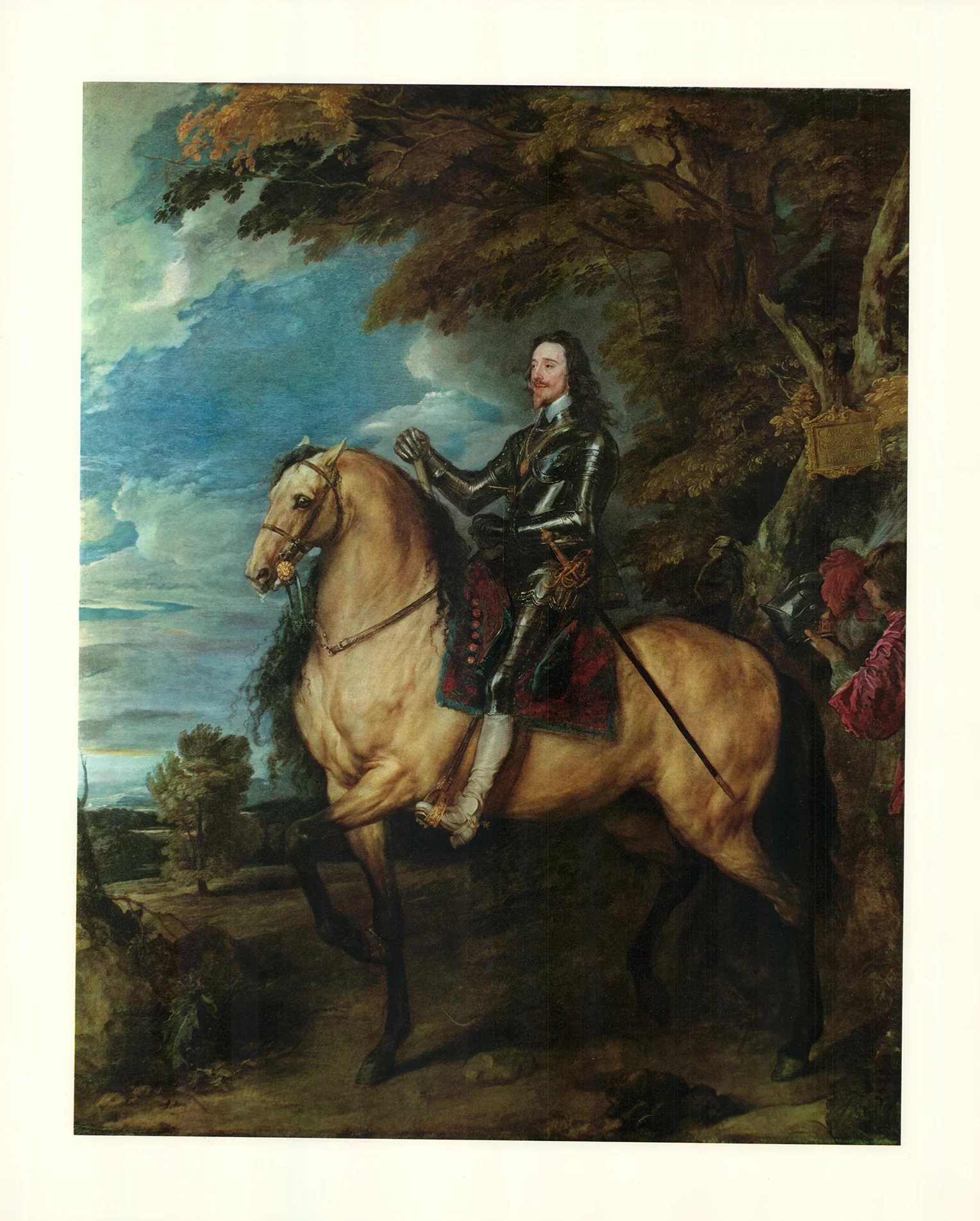 Charles I on Horseback by Van Dyck - 22 X 27 Inches (Art Print)