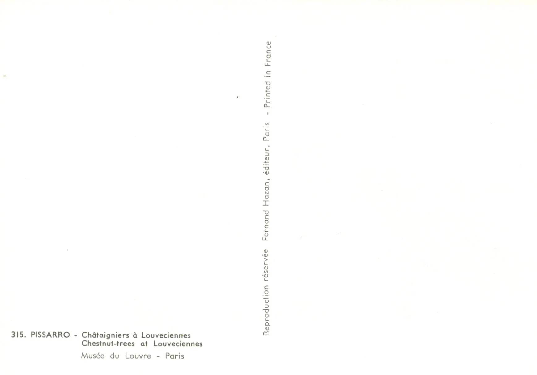 Châtaigniers à Louveciennes by Camille Pissarro - 4 X 6 Inches (10 Postcards) - Image 2