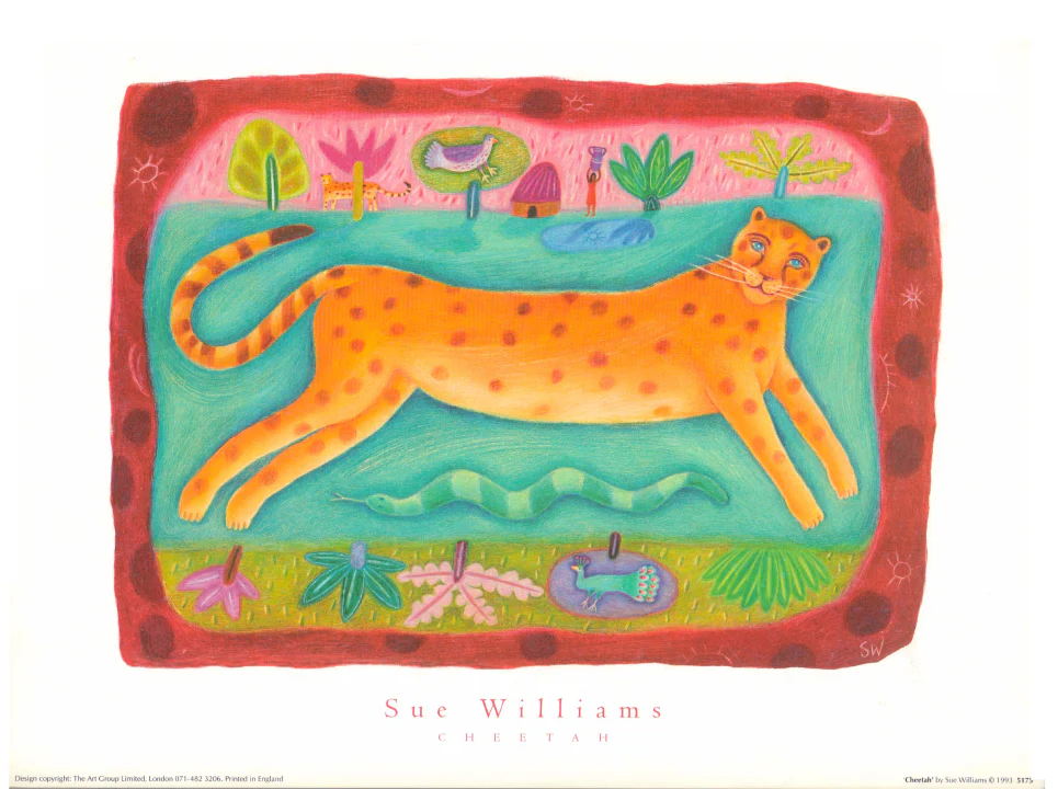 Cheetah by Sue Williams- 12 X 16 Inches (Art Print)
