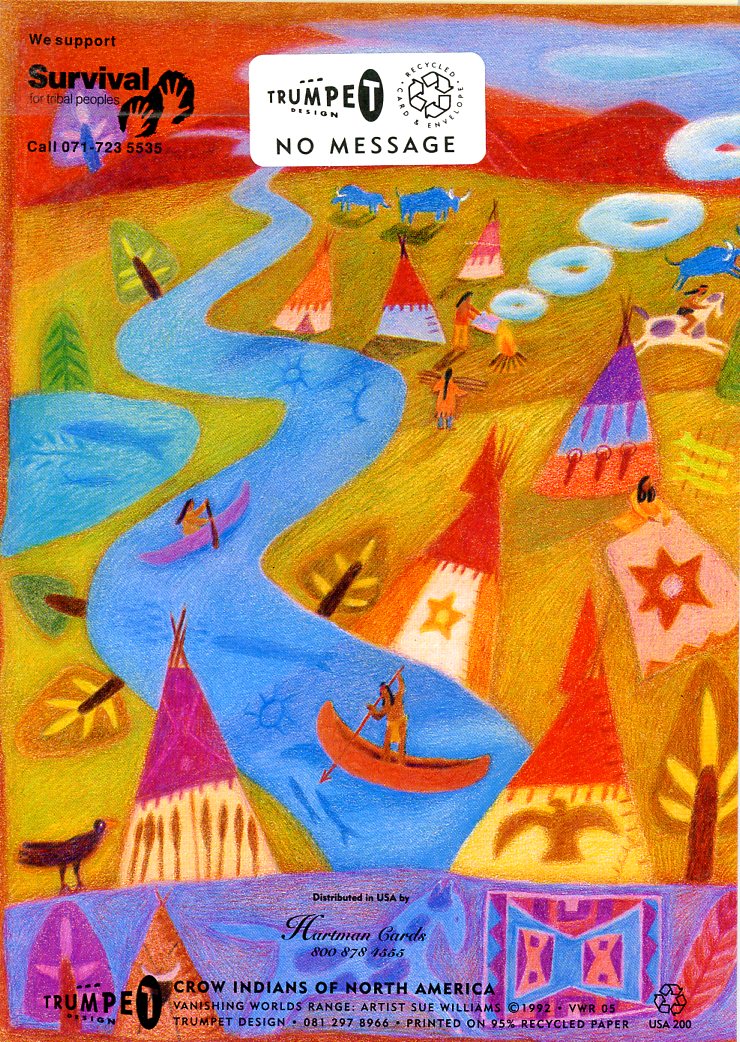 Crow Indians of North America by Sue Williams - 5 X 7 Inches (Note Card) - Image 2
