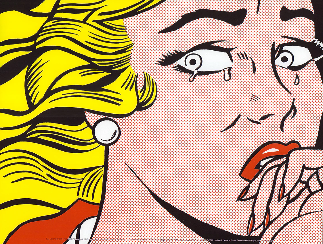Crying Girl, 1963 by Roy Lichtenstein - 12 X 16 Inches (Art Print)