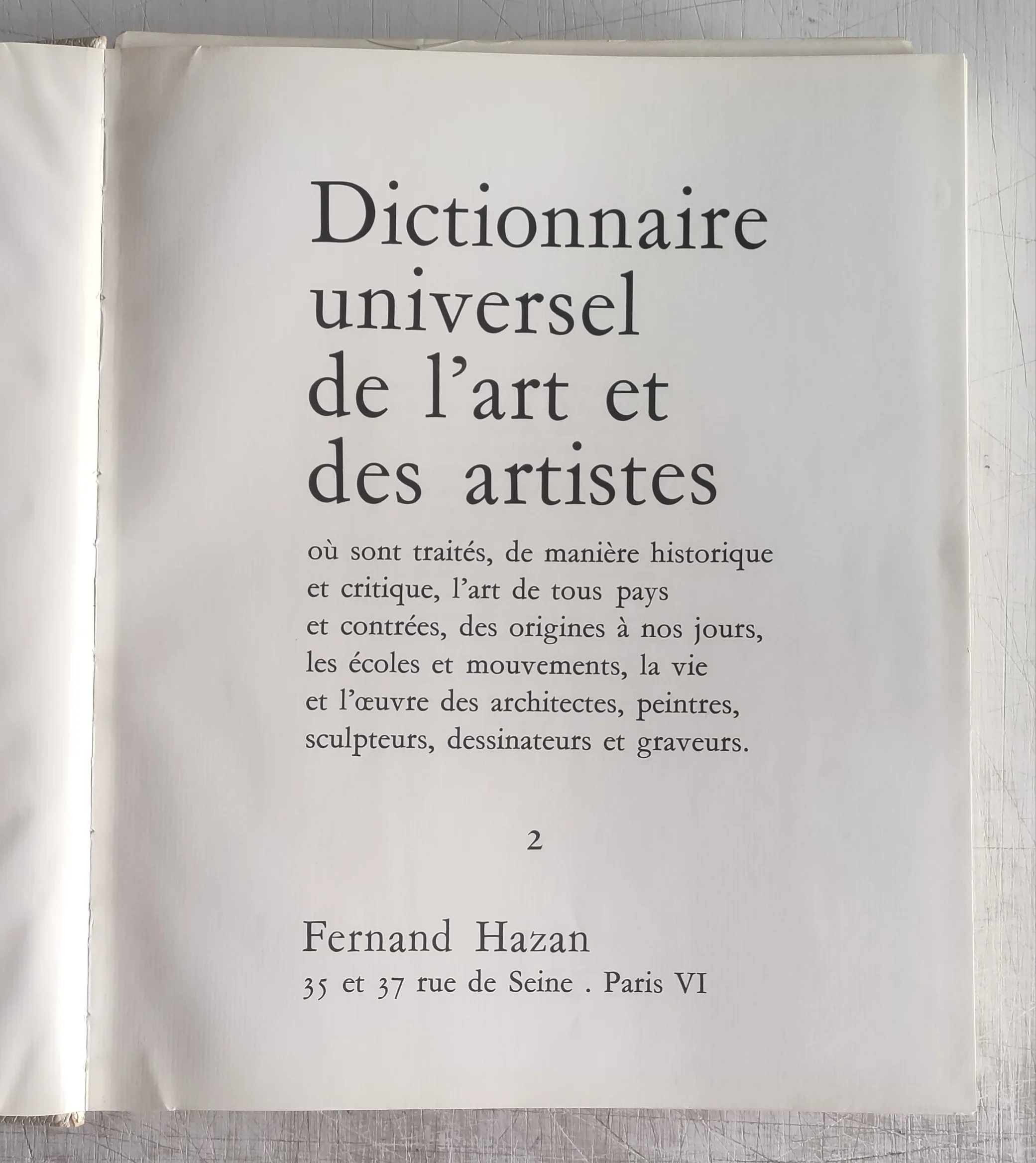 Dictionnaire Universel de l'Art et des Artistes Volume 2 (Vintage Hardcover Book 1967) - Image 2
