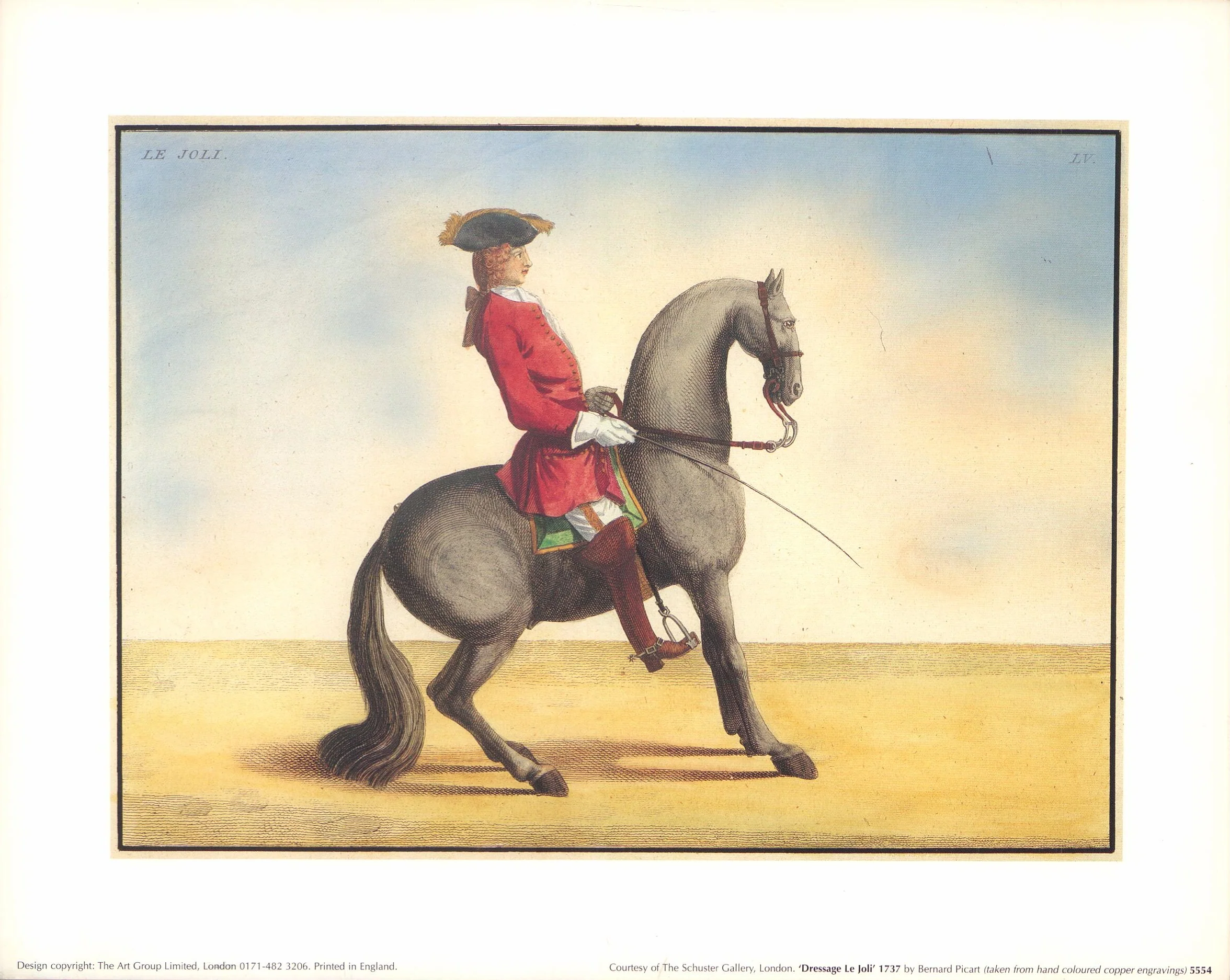 Dressage de Joli, 1737 by Bernard Picart - 10 X 12 Inches (Art Print Hand Colored)