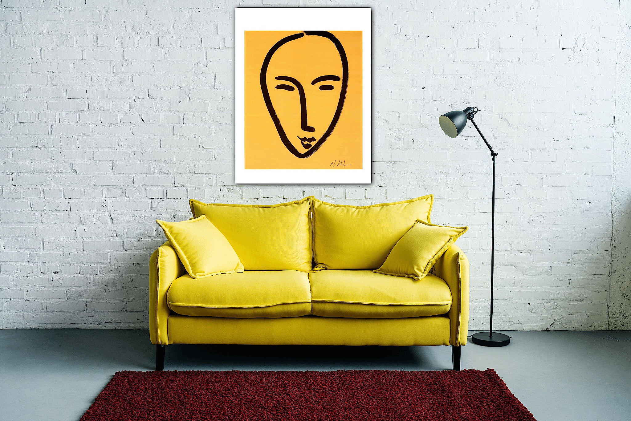 Face on a Yellow Background, 1952 by Henri Matisse - 12 X 16 Inches (Art Print) - Image 2