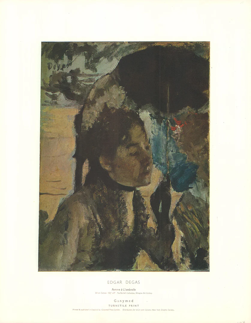 Femme a l Ombrelle by Edgar Degas - 12 X 15  Inches (Art Print)