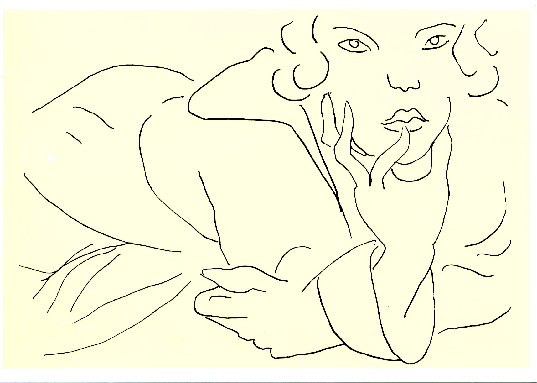 Figure allongée, tête dans la main, 1929 by Henri Matisse - 4 X 6 Inches (10 Postcards)