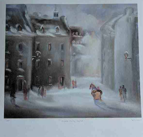 Finley Market, 1990, Québec by Paul Giroux - 19 X 19 Inches (Lithograph Numbered & Signed) 214/480