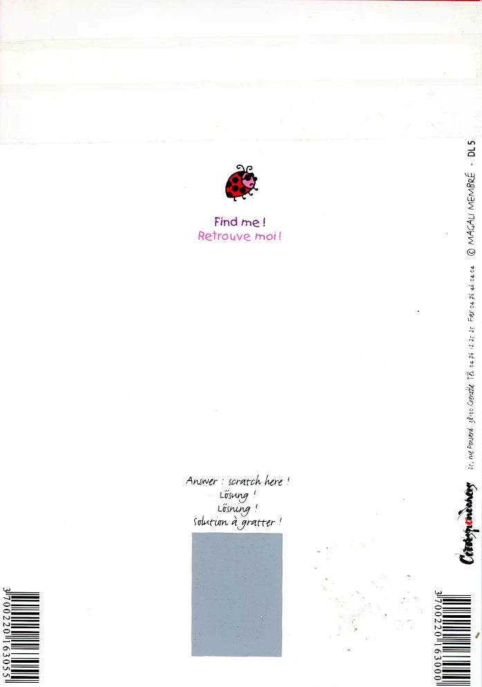 Game Card / Cartes Jeux by Magali Membré - 5 X 7 Inches (Greeting Card) - Image 2