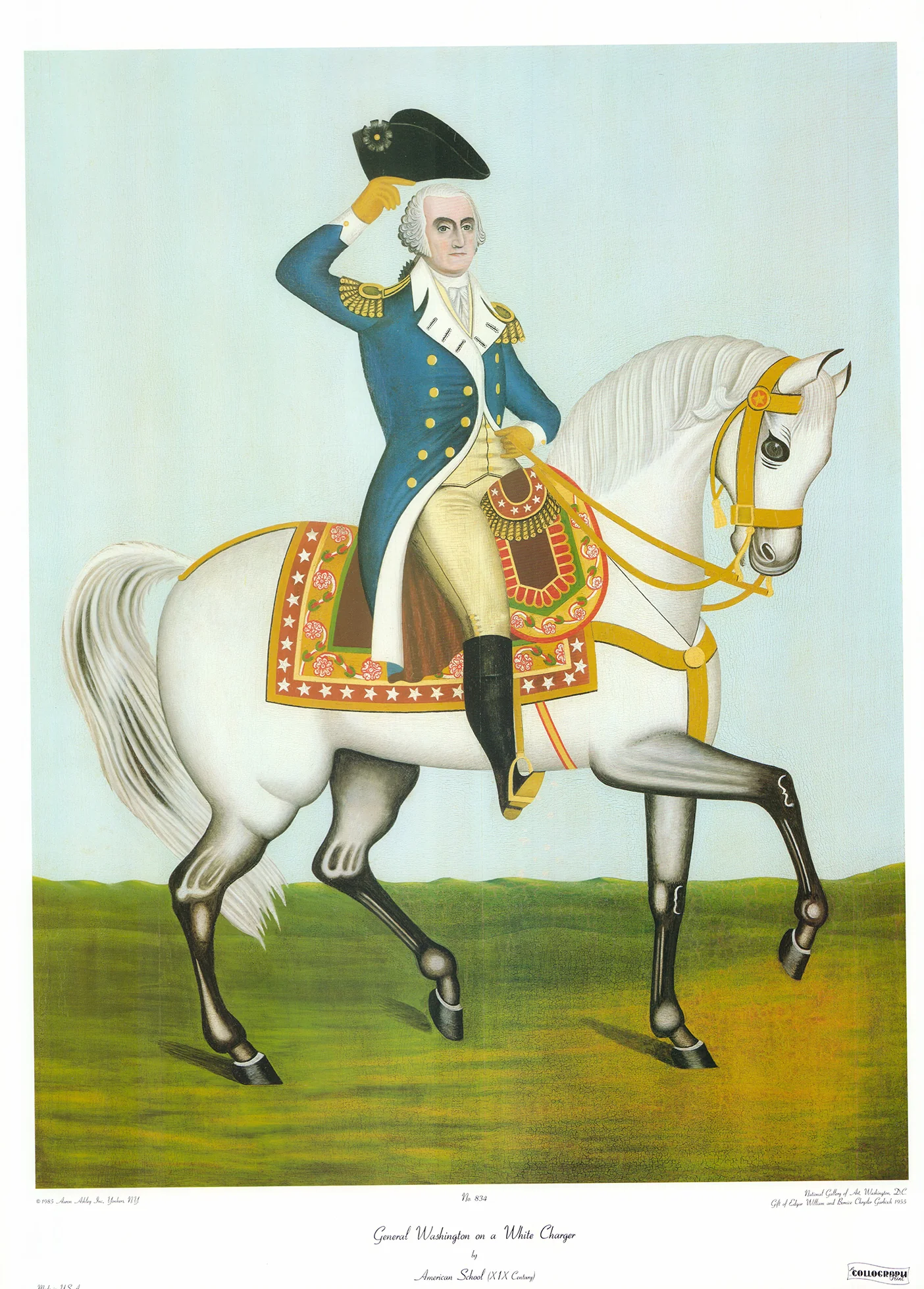 General Washington on the White Charger, 1845 by Nathaniel Currier - 21 X 28 Inches (Art Print)