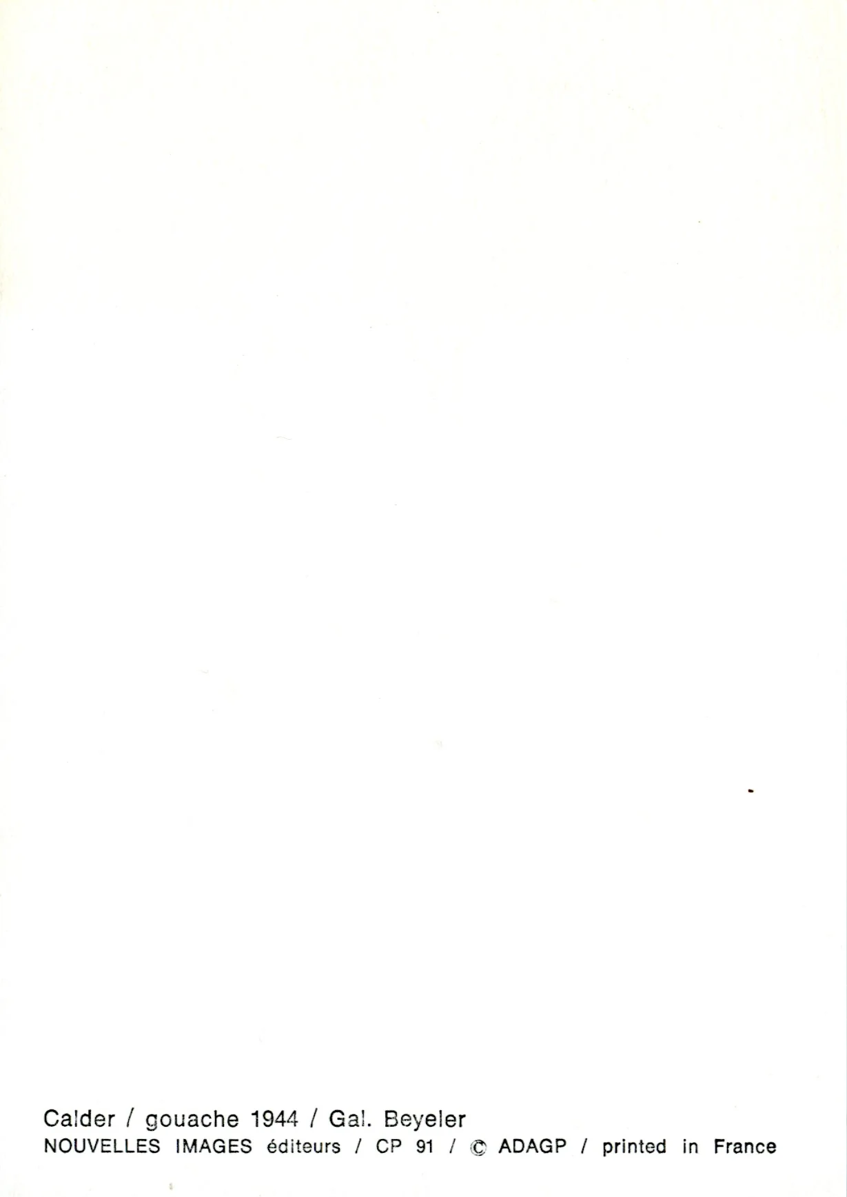 Gouache 1944 by Alexander Calder - 4 X 6 Inches (10 Postcards) - Image 2