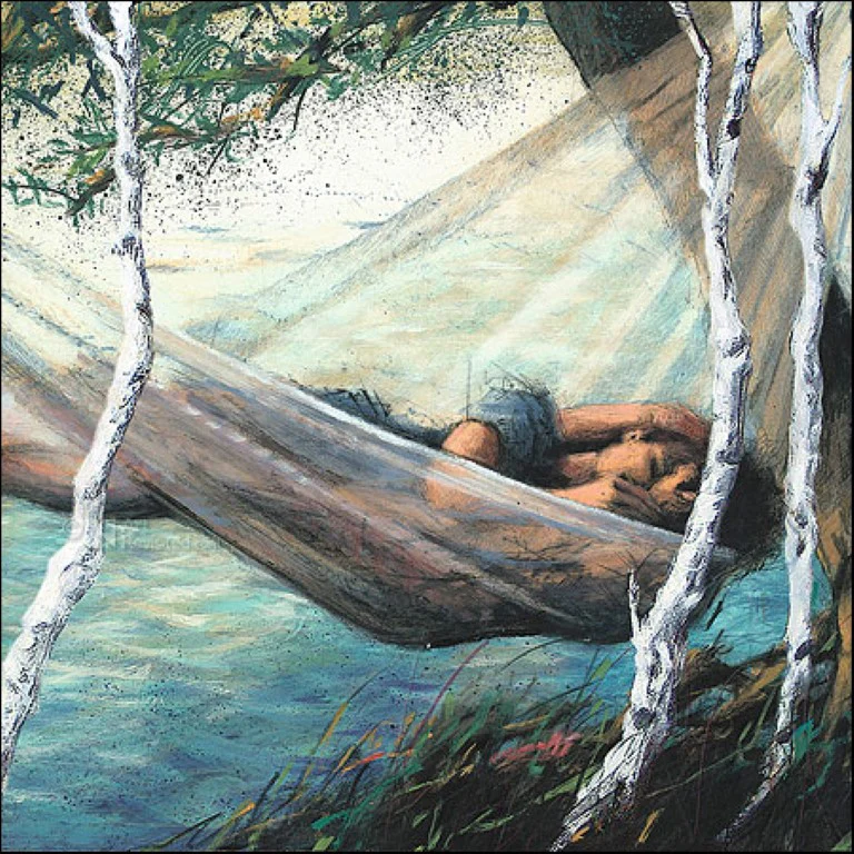 Hammock by Peter Wever - 6 X 6 Inches (Greeting Card)