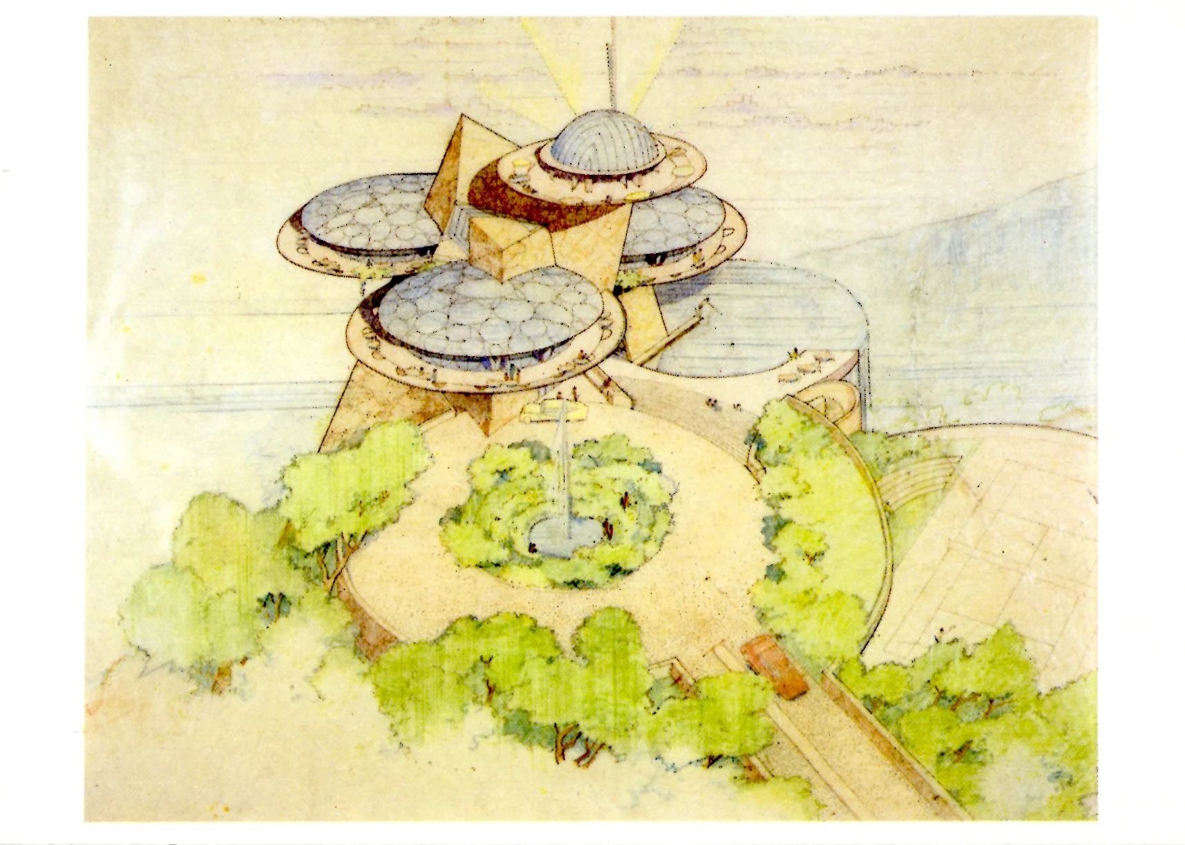Huntington Hartford Sports Center by Frank Lloyd Wright - 4 X 6 Inches (10 Postcards)