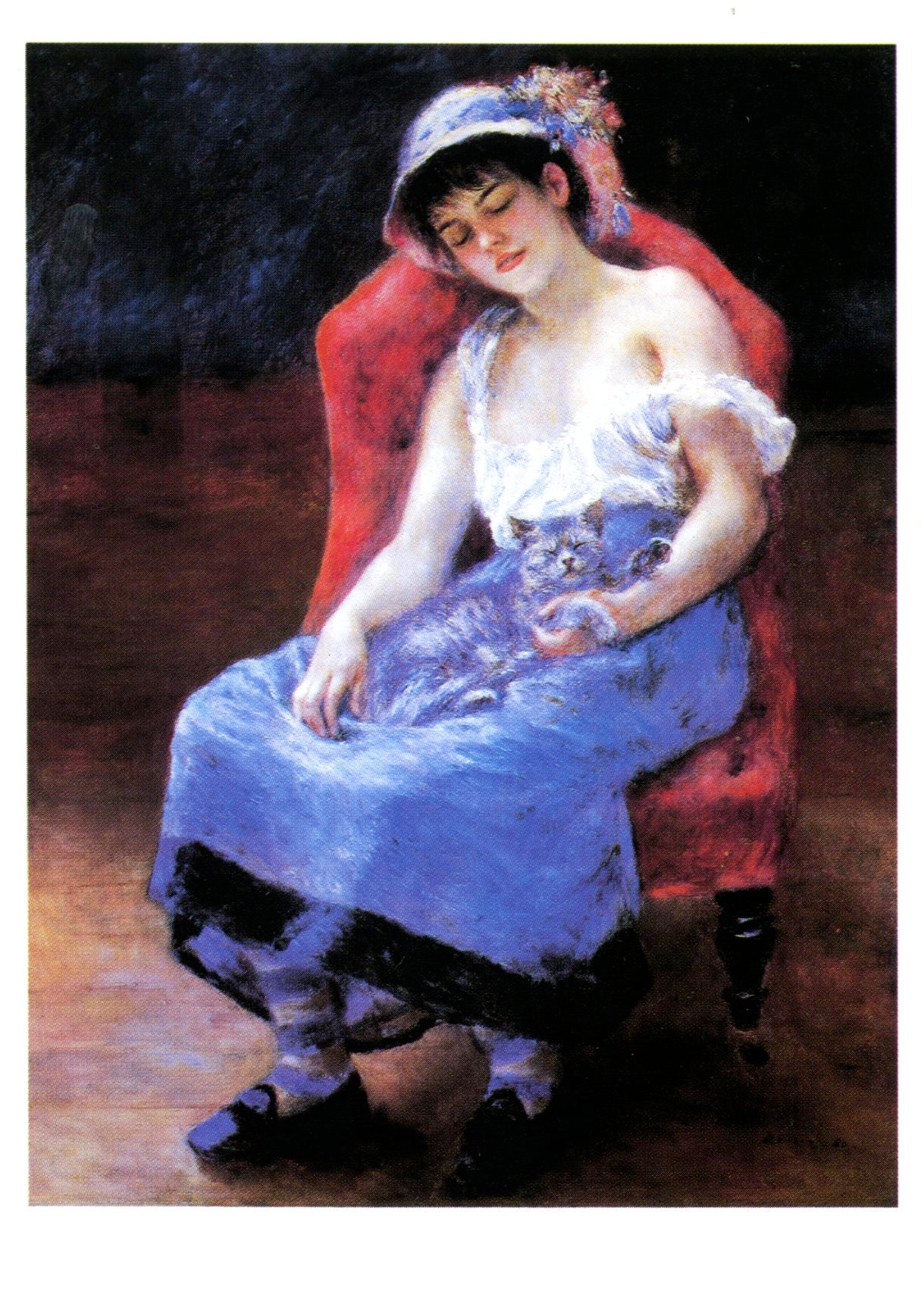 Jeune Fille Endormie by Pierre Auguste Renoir - 4 X 6 Inches (10 Postcards)