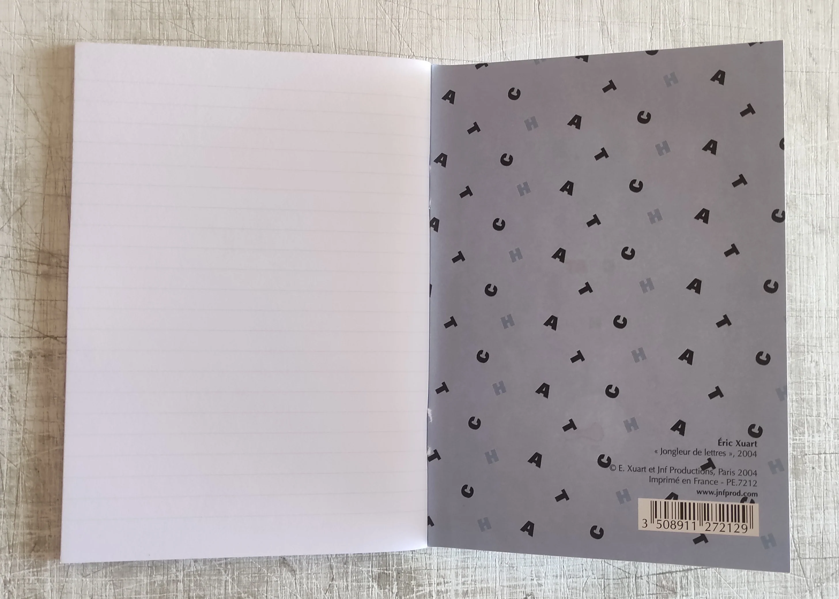 Jongleur de lettres, 2004 by Eric Xuart - 4 X 6 Inches (Lined Notebook) - Image 3