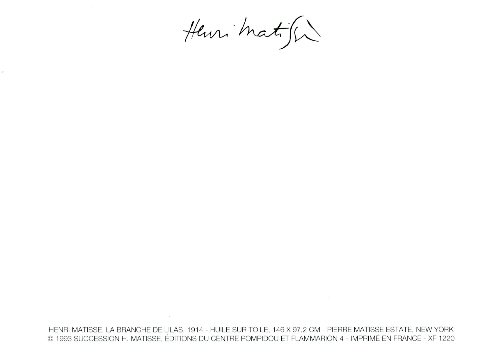La branche de lilas, 1914 by Henri Matisse - 4 X 6 Inches (10 Postcards) - Image 2