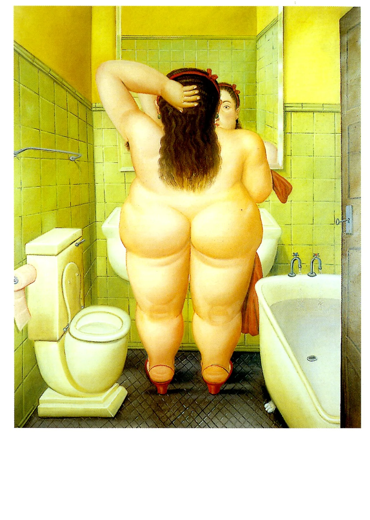 La Salle de Bain by Fernando Botero - 4 X 6 Inches (10 Postcards)