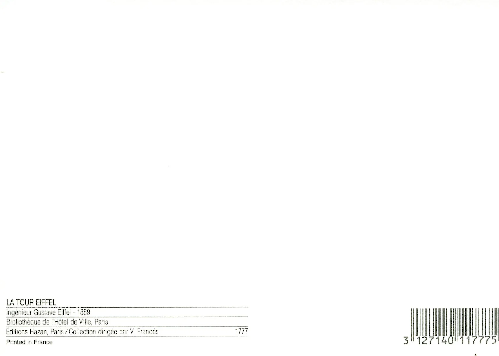 La Tour Eiffel by Gustave Eiffel - 4 X 6 Inches (10 Postcards) - Image 2