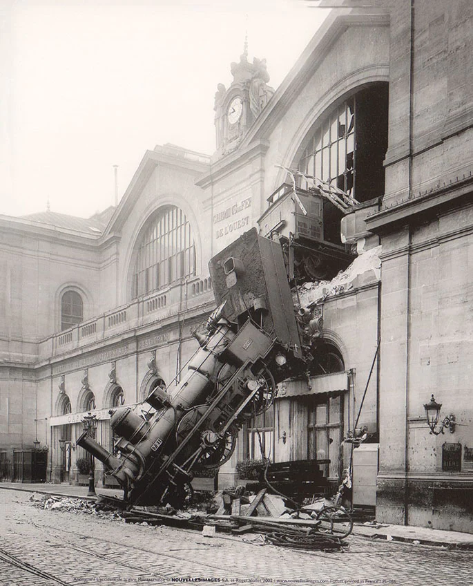 L'accident de la Gare Montparnasse, Paris, 1895 by Léopold Louis Mercier - 10 X 12 Inches (Art Print)