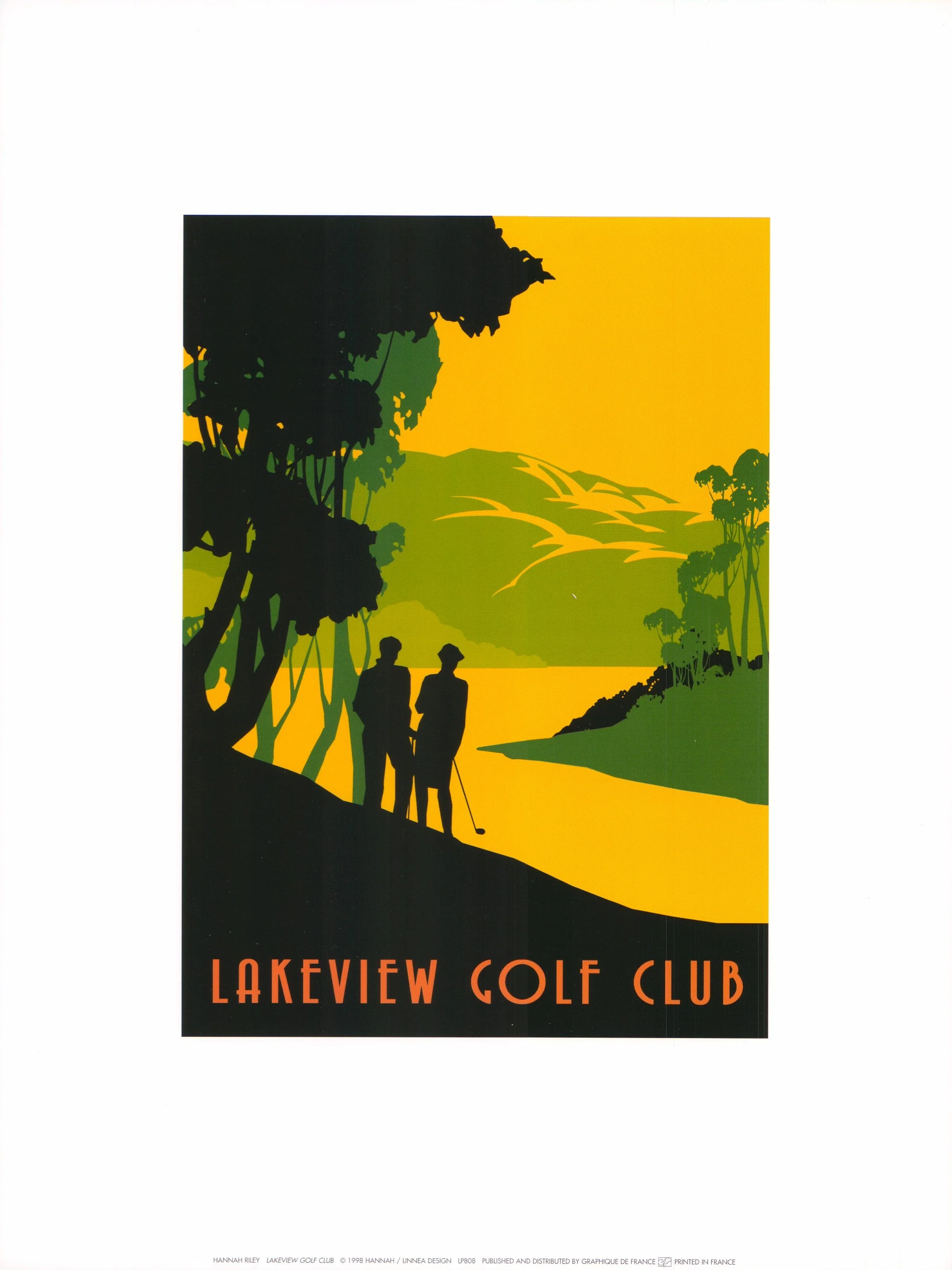 Lakeview Golf Club by Hannah Riley - 12 X 16 Inches (Vintage Art Print)