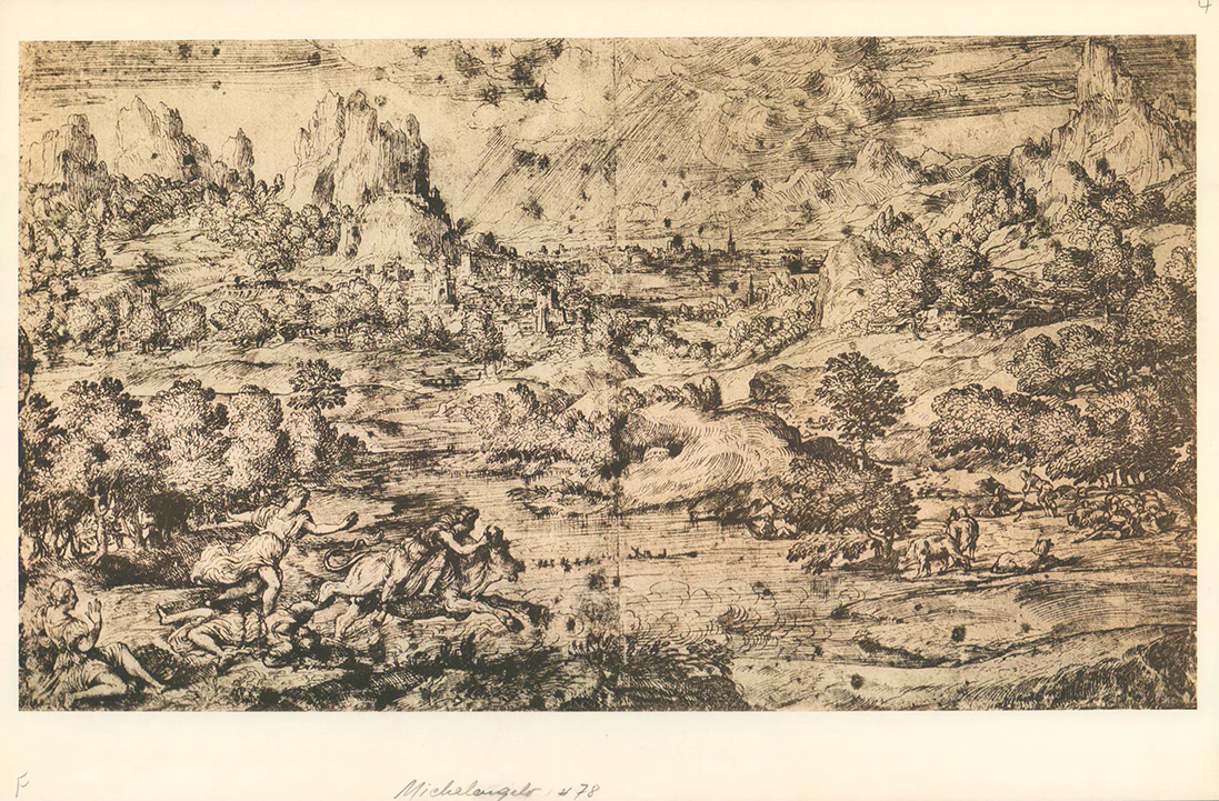 Landscape Mountain by Titian - 10 X 16 Inches (Offset Lithograph Fine Art Print)