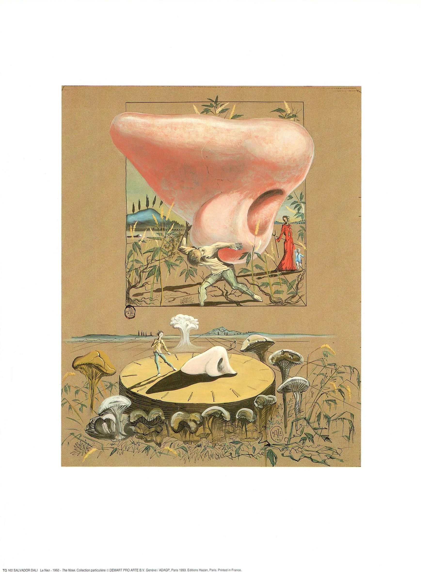 Le Nez, 1950 by Salvador Dali - 12 X 16 Inches (Art Print)