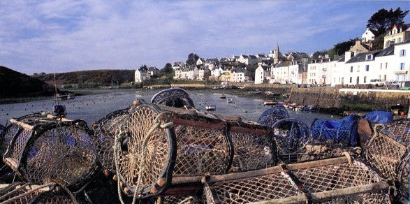 Le Port de Sauzon, Belle-Île-en-Mer by Dominique Zintzmeyer - 4 X 8 Inches (Greeting Card)