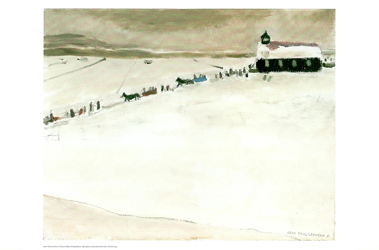 L'Eglise de Peribonka, 1981 by Jean-Paul Lemieux - 12 X 18 Inches (Art Print)