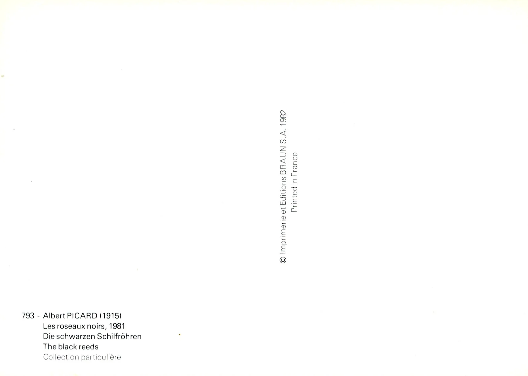 Les oiseaux noirs, 1981 by Albert Picard - 4 X 6 Inches (10 Postcards) - Image 2
