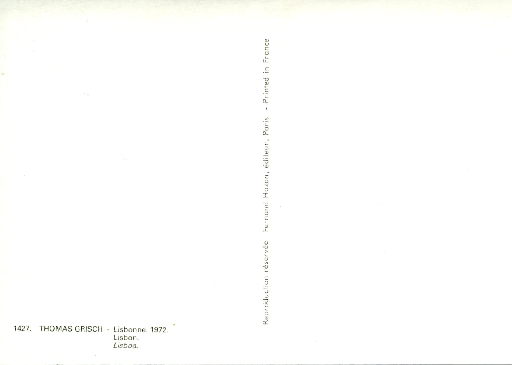 Lisbonne, 1972 by Thomas Grisch - 4 X 6 Inches (10 Postcards) - Image 2