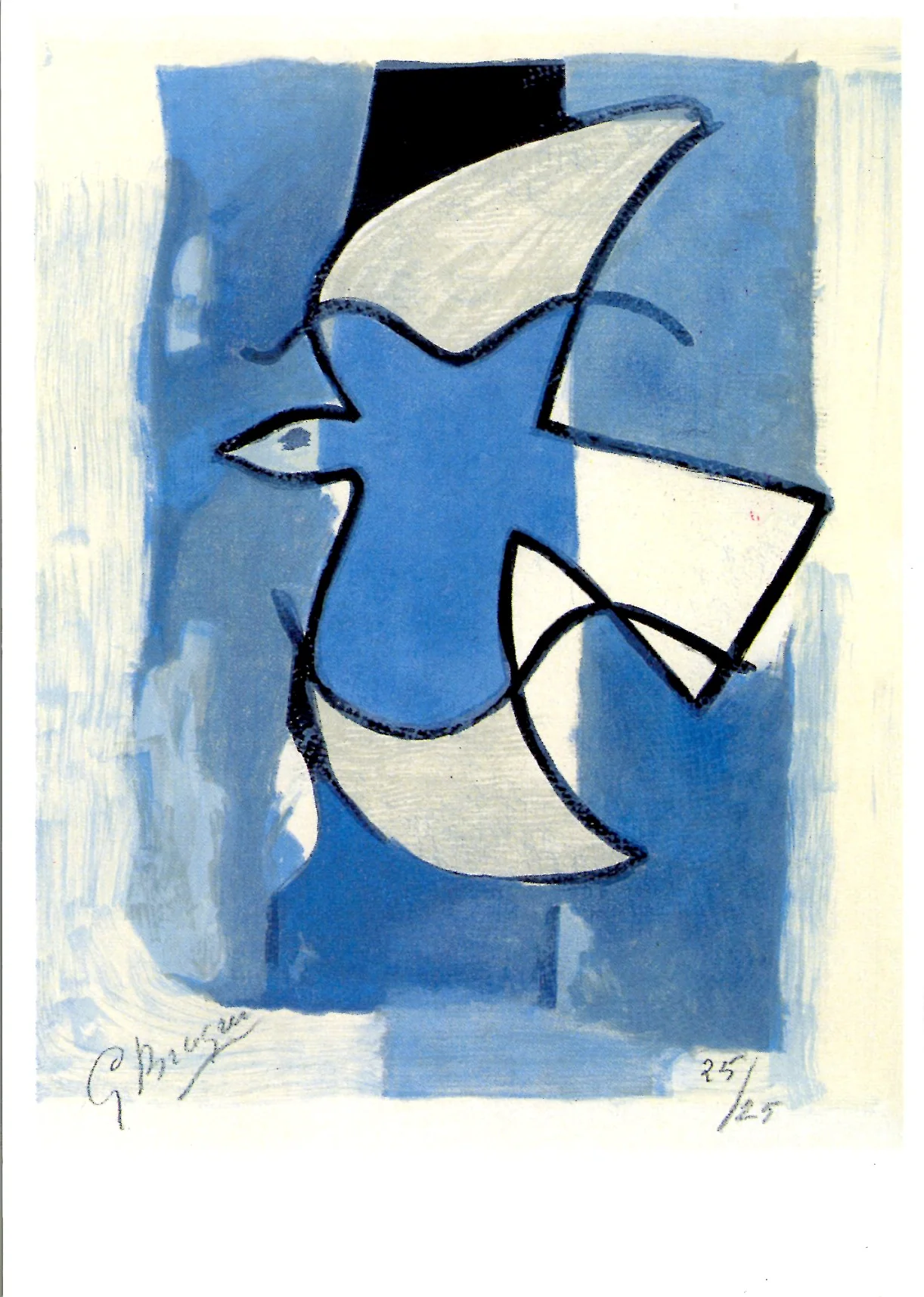 L'Oiseau bleu et gris, 1962 by Georges Braque - 4 X 6 Inches (10 Postcards)