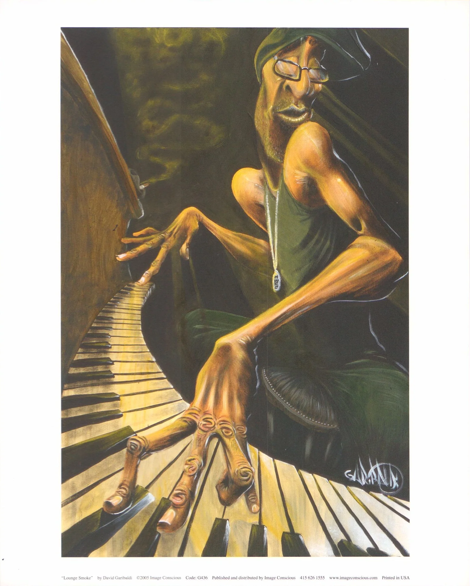 Lounge Smoke by David Garibaldi - 8 X 10 Inches (Art Print)