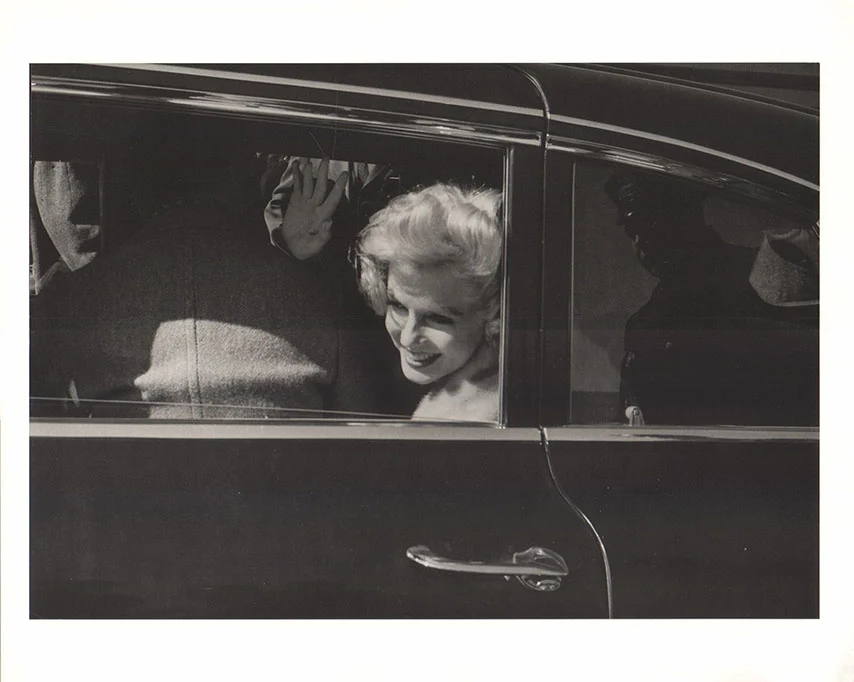 Marilyn Monroe in Cadillac Limousine on Drive from Airport to Hotel 1959 by Manfred Linus - 10 X 12 Inches (Offset Lithograph)