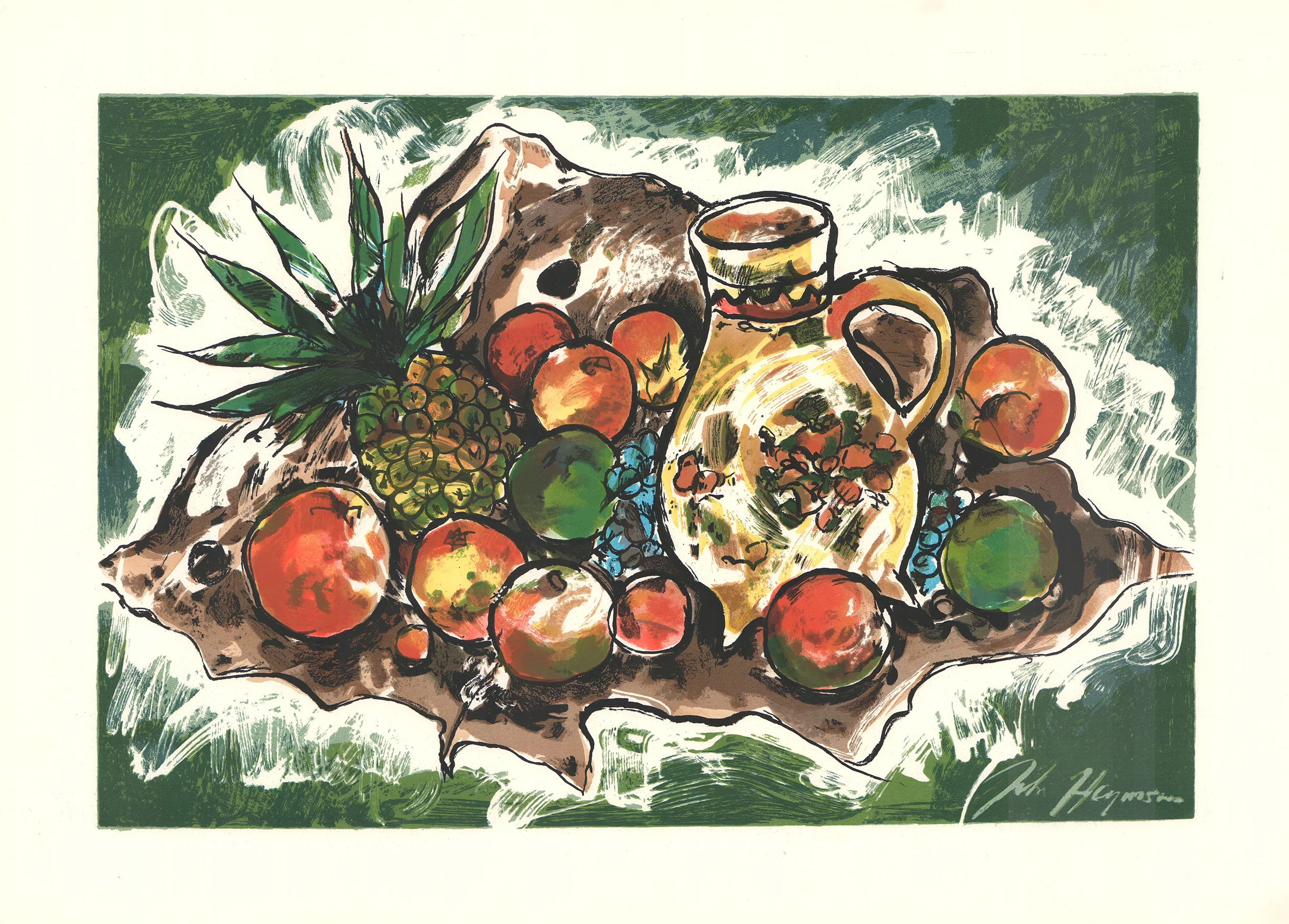 Mexican Fruit by John Haymson - 26 X 36 Inches (Hand Colored Watercolor)