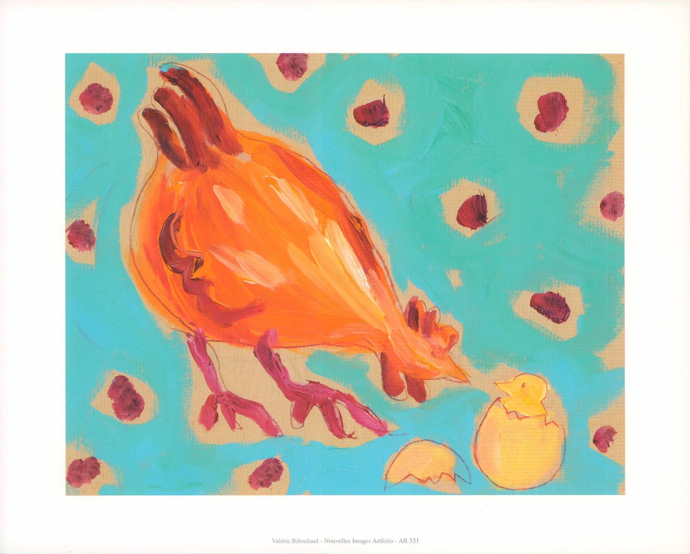 Mother Hen, 1997 by Valérie Bétoulaud - 10 X 12 Inches (Art Print)