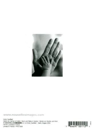 Mum and Baby's Hands by Andy Caulfield - 5 X 7 Inches (Greeting Card) - Image 2