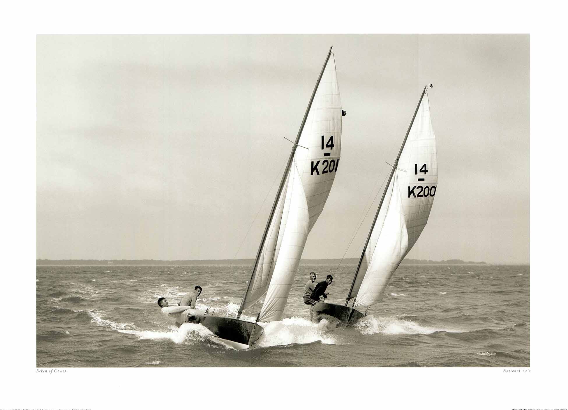 National 14's by Beken of Cowes - 20 X 28 Inches (Art Print)