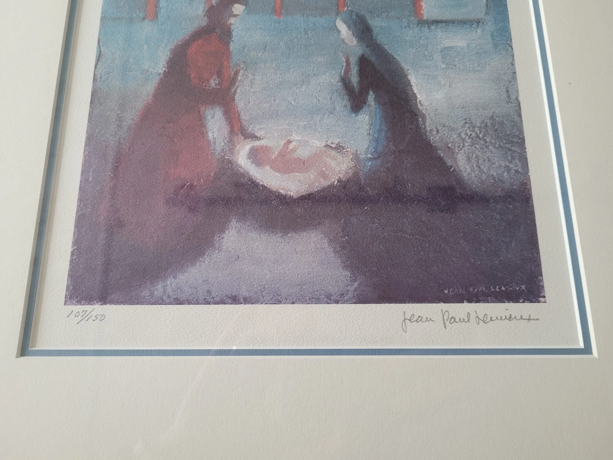 Nativity by Jean-Paul Lemieux - 20 X 30 Inches (Framed Lithograph Numbered & Signed) 107/150 - Image 3