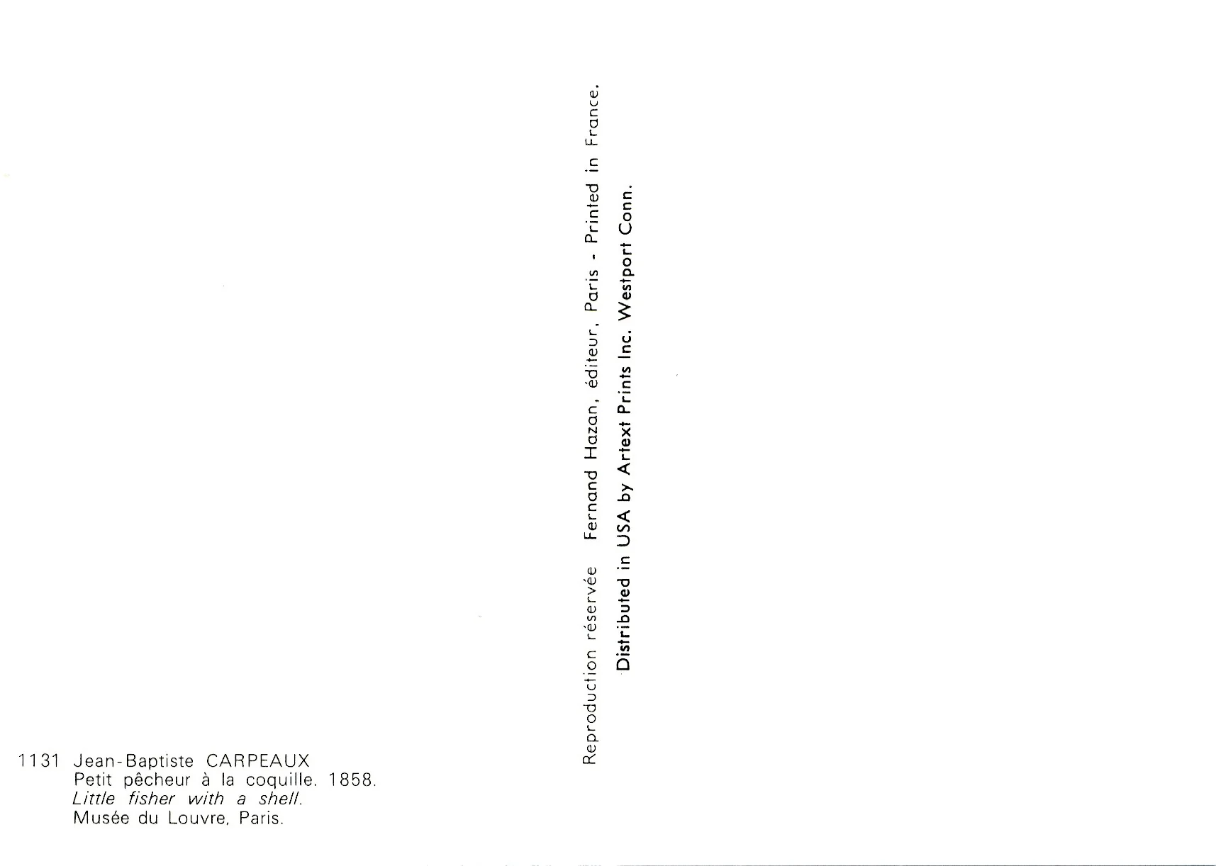 Petit Pêcheur à la Coquille, 1858 by Jean-Baptiste Carpeaux - 4 X 6 Inches (10 Postcards) - Image 2
