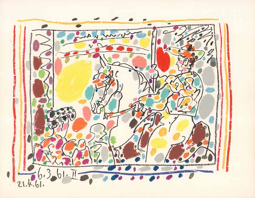 Picador II, 1961 by Pablo Picasso - 10 X 12 Inches (Original Lithograph Dated)