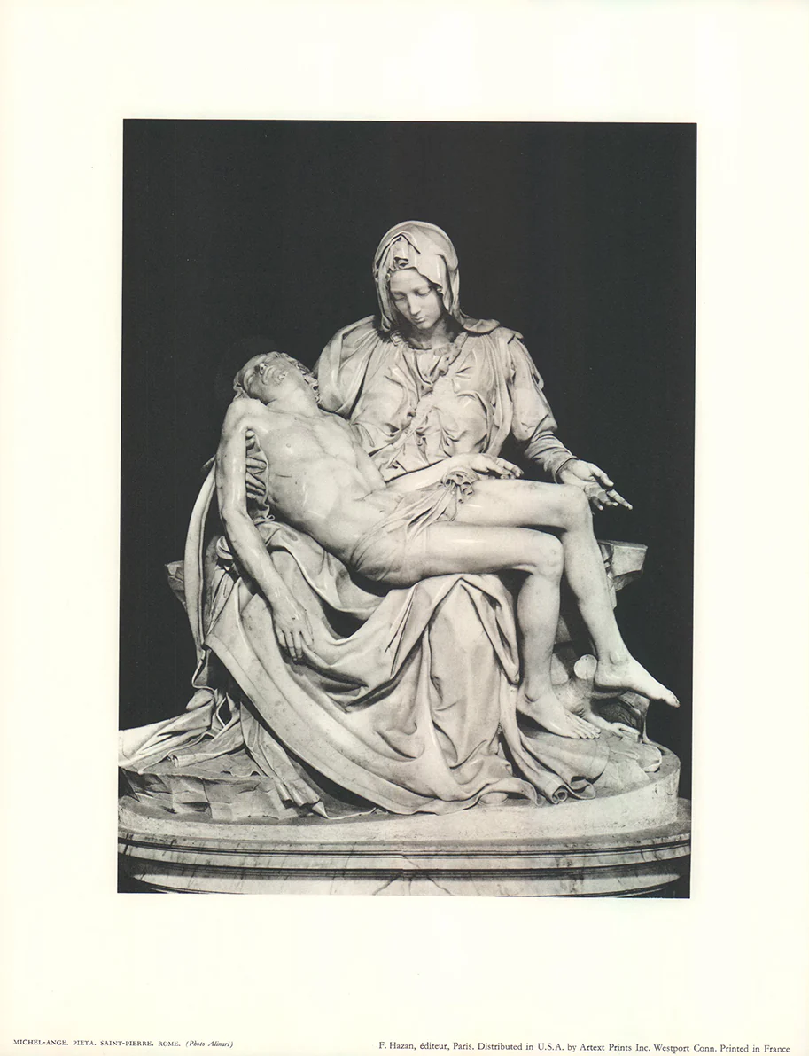 Pieta, Saint-Pierre, Rome by Michel-Ange - 13 X 17 Inches (Offset Lithograph Fine Art Print)